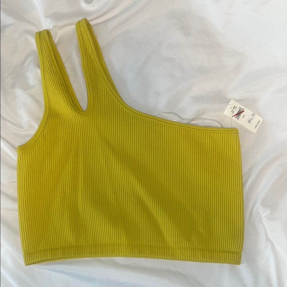 Aerie Yellow Ribbed Crop Top